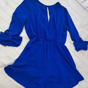 Vibrant Blue Long Sleeve Romper